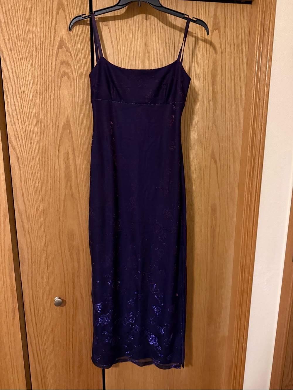 Vintage Color Shift Y2K Steppin Out Red/Purple Slip‎ Dress with Spaghetti Straps